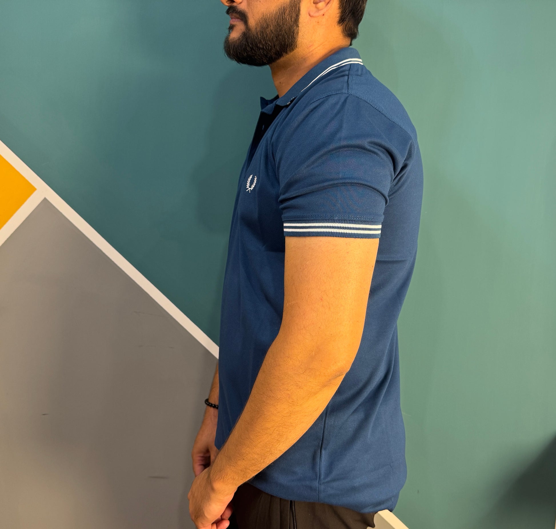 Thriftspo Blue Twin‑Tipped Polo Tee – Half‑Sleeve Classic