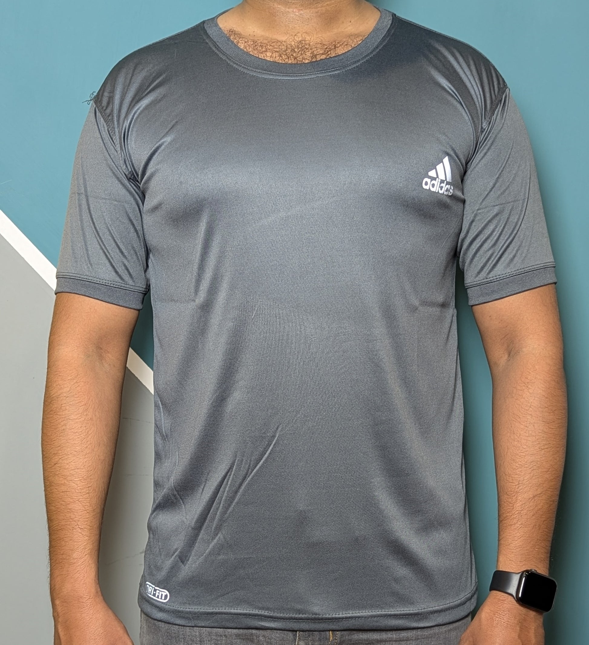Thriftspo Gray Dri-Fit Cotton-Poly Tee