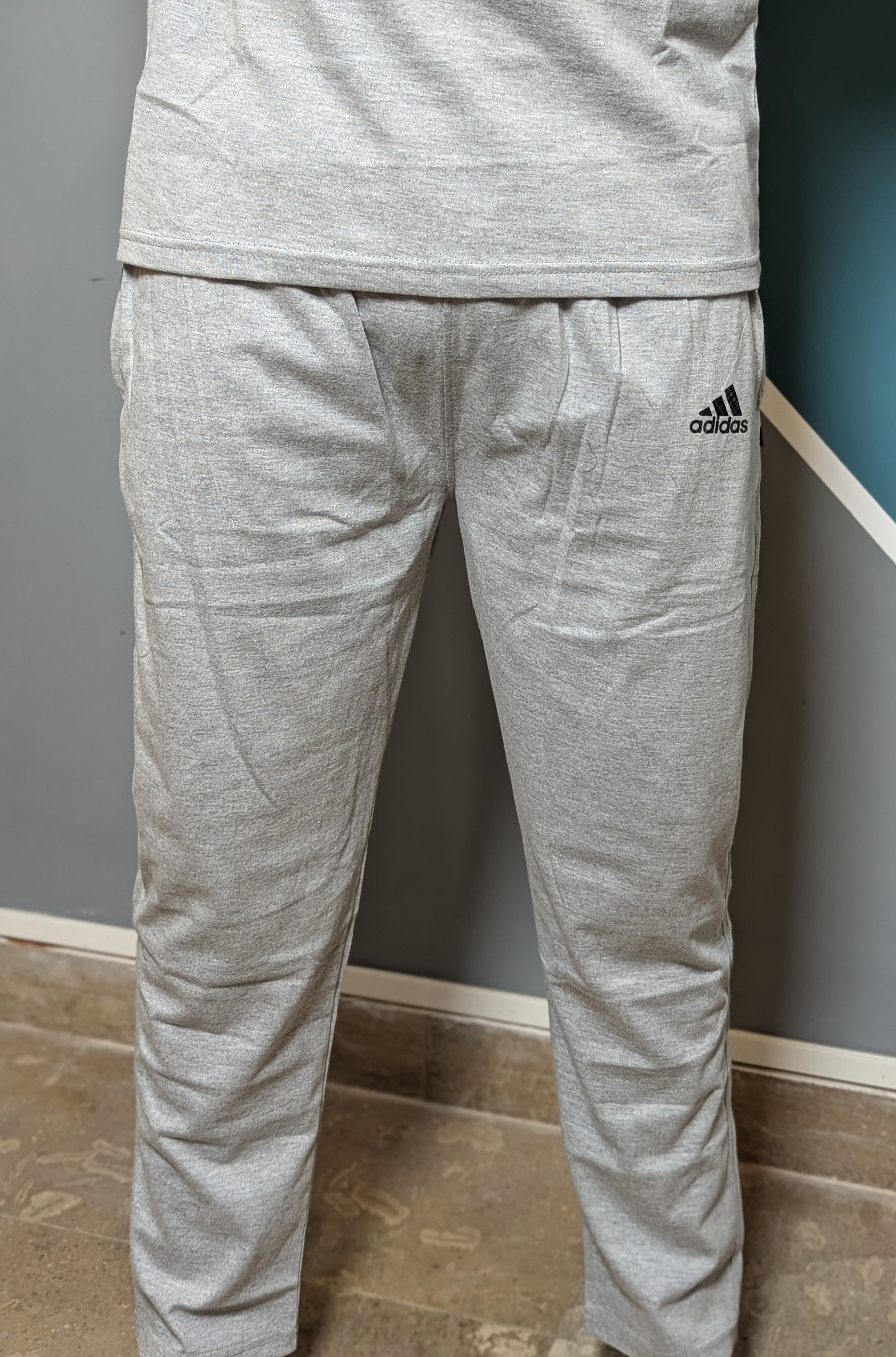 Thriftspo Silver Jersey Cotton Tracksuit Set – Relaxed Tee & Trousers